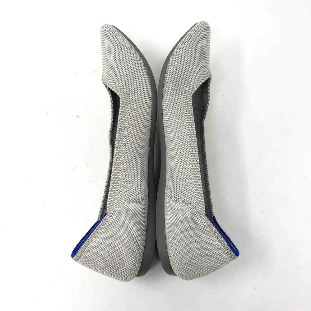 Rothy's Womens 8.5 The Point Travel Foldable Flats Light Grey Pointed Toe Com